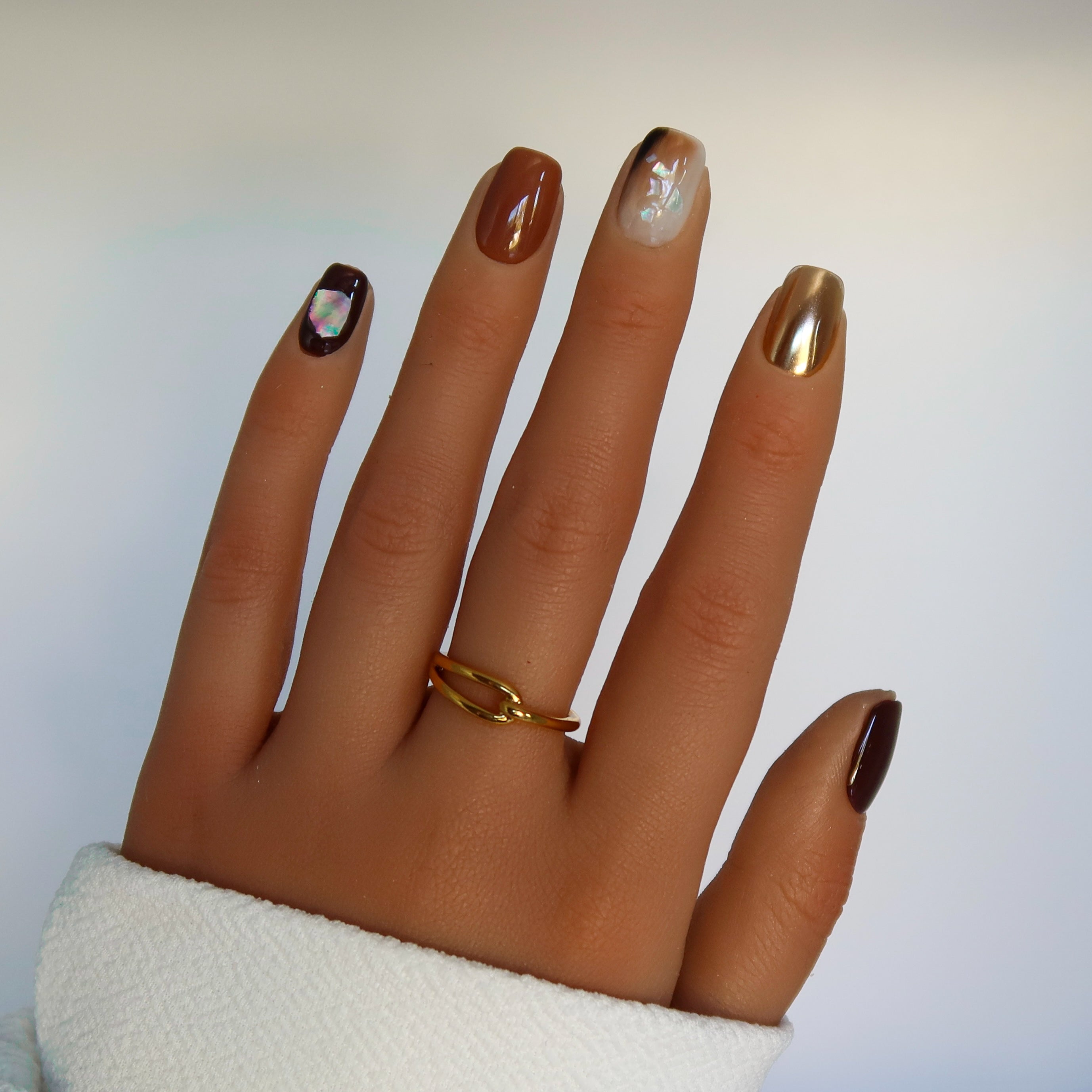 Toffee Glow | Handmade Press On Nails