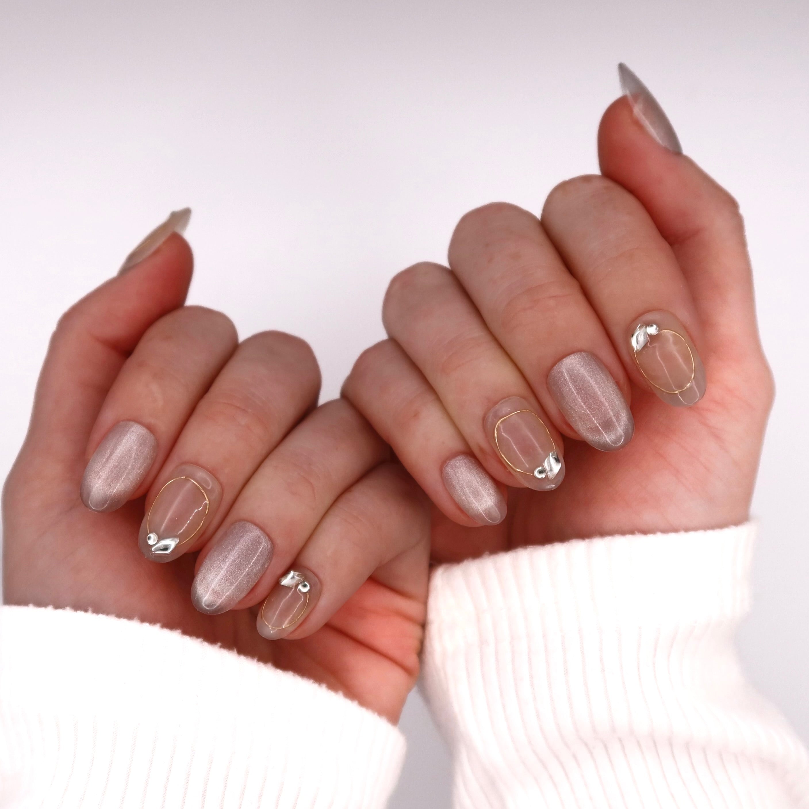 Platinum Perfection | Handmade Press On Nails