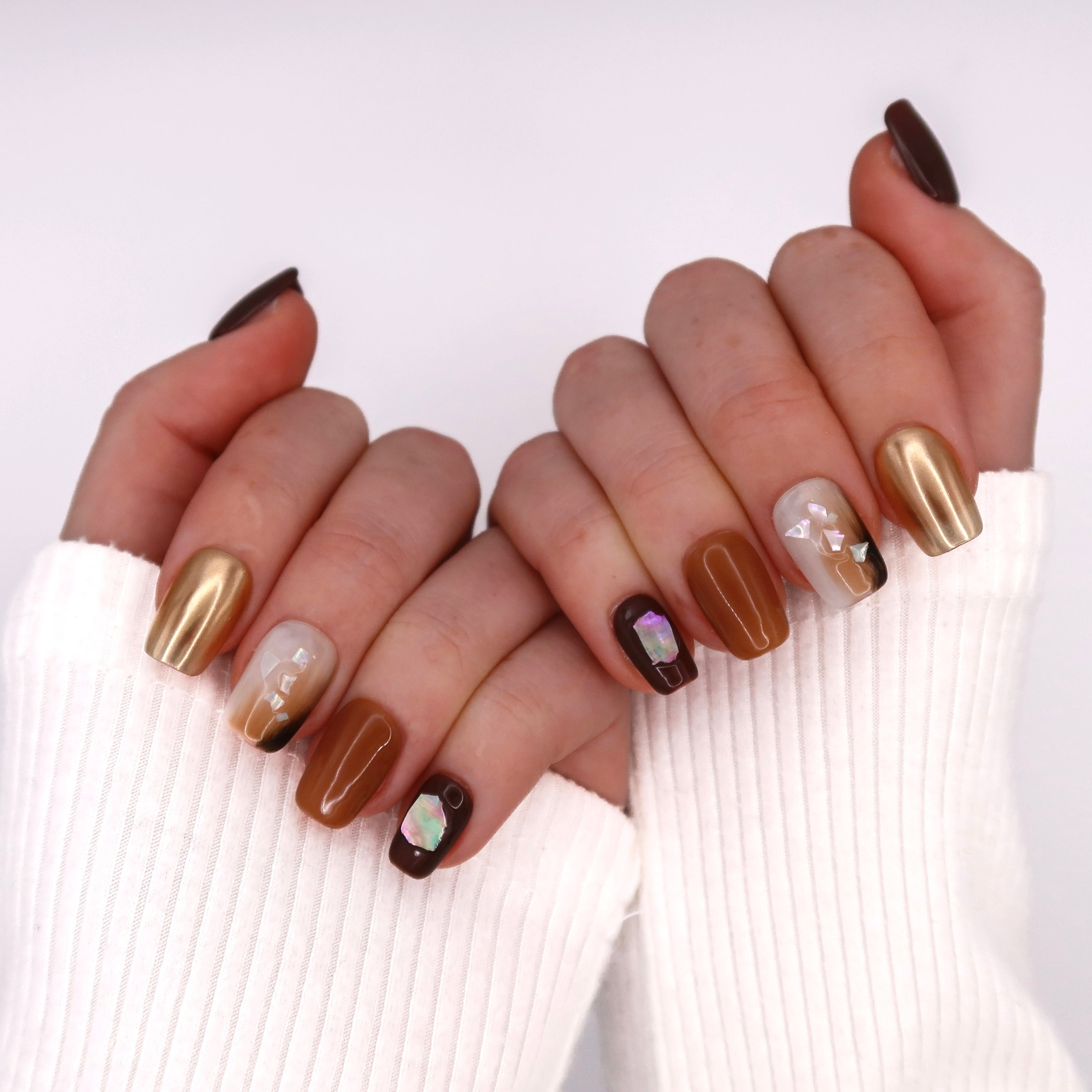 Toffee Glow | Handmade Press On Nails