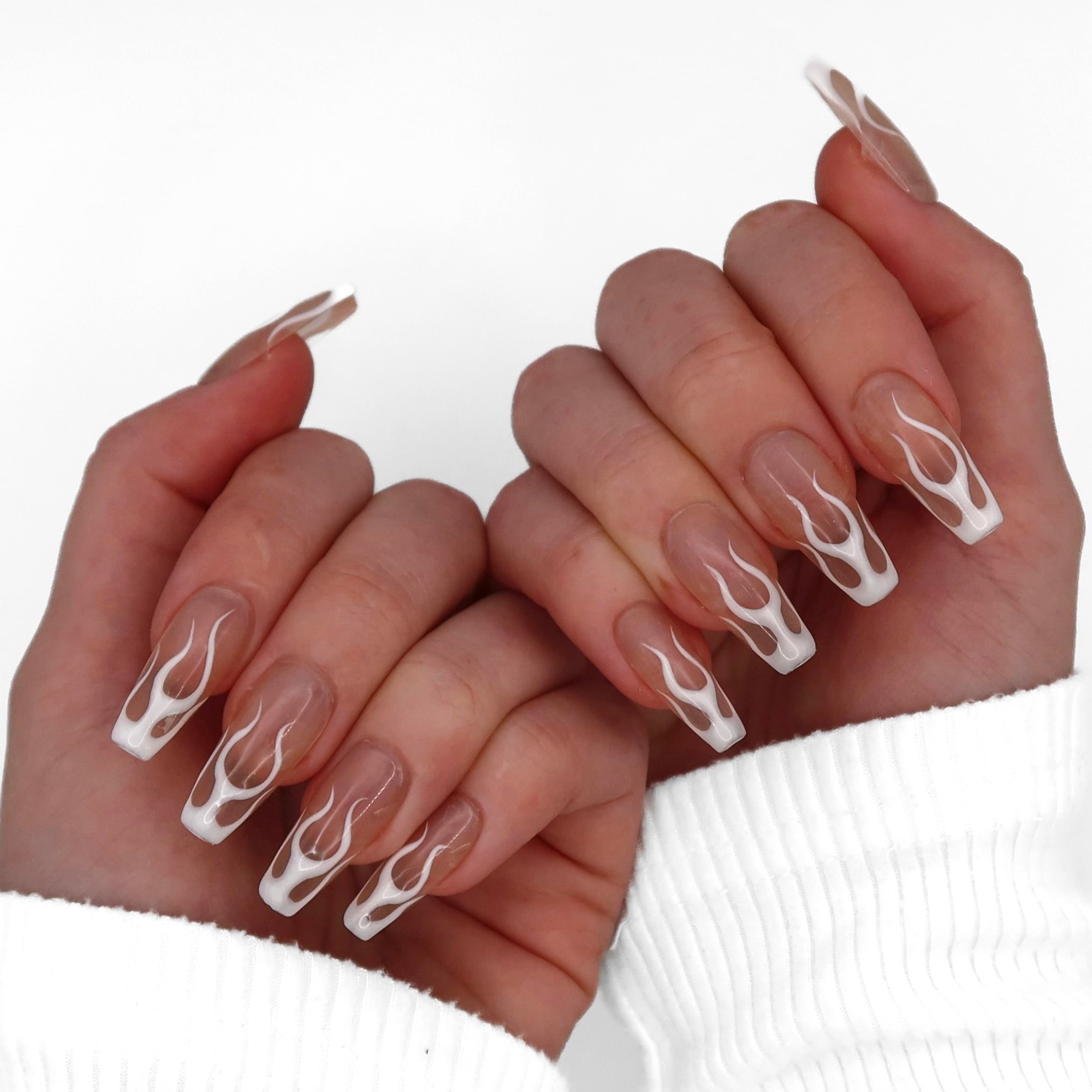 Glowtastic Flames | Handmade Press On Nails