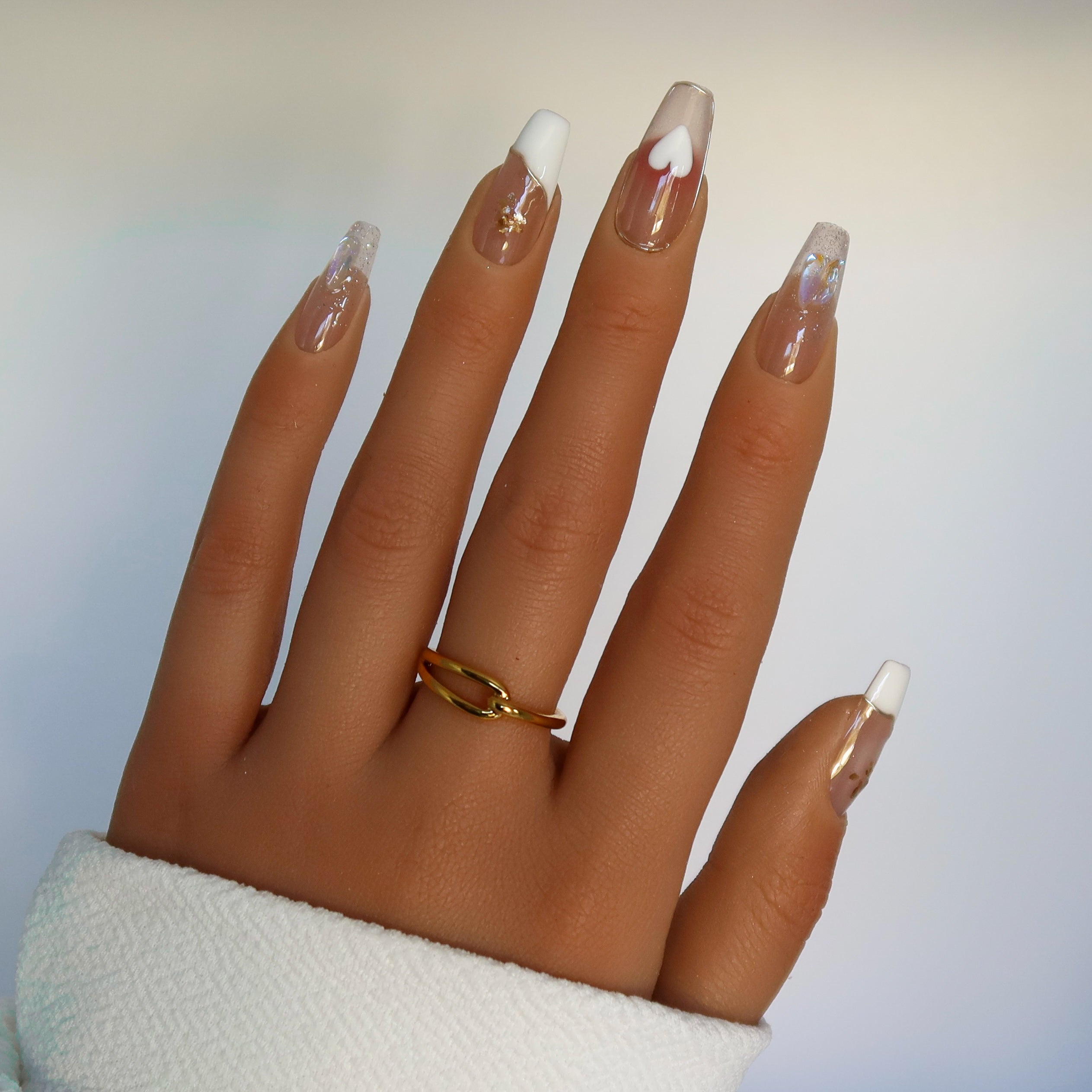 Heart Of Gold | Handmade Press On Nails