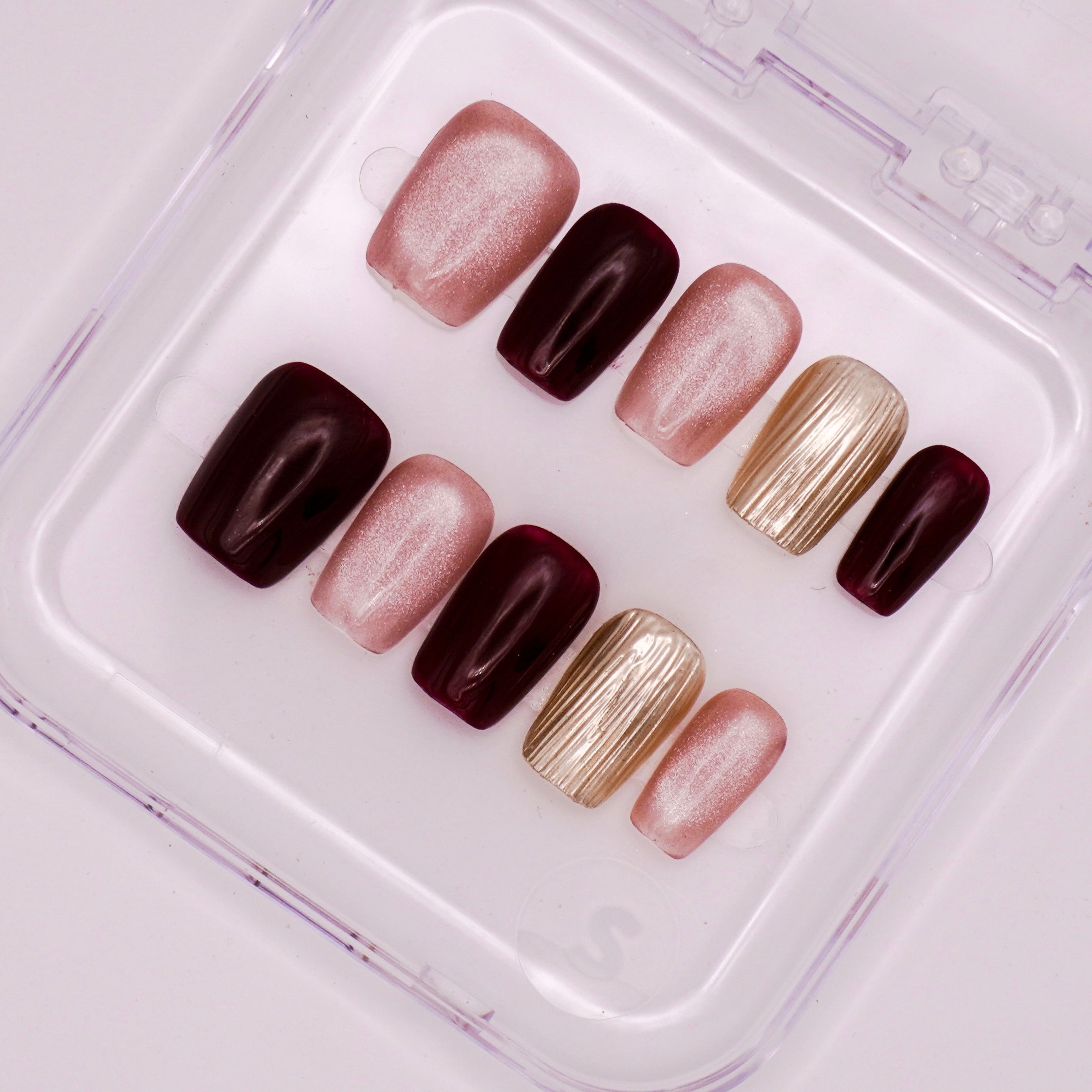 Burgundy Bliss | Handmade Press On Nails