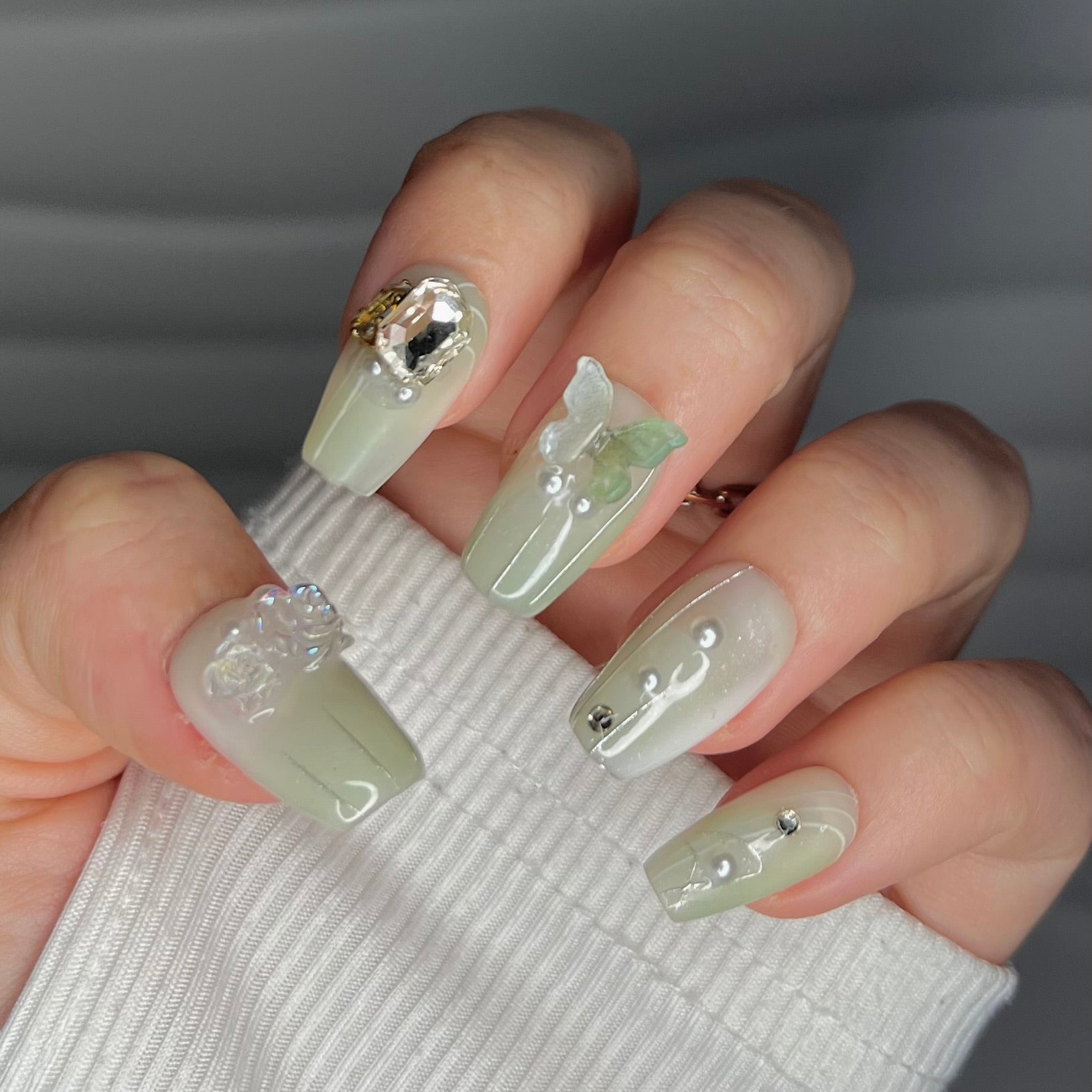 Botanical Butterfly Bash | Handmade Press On Nails