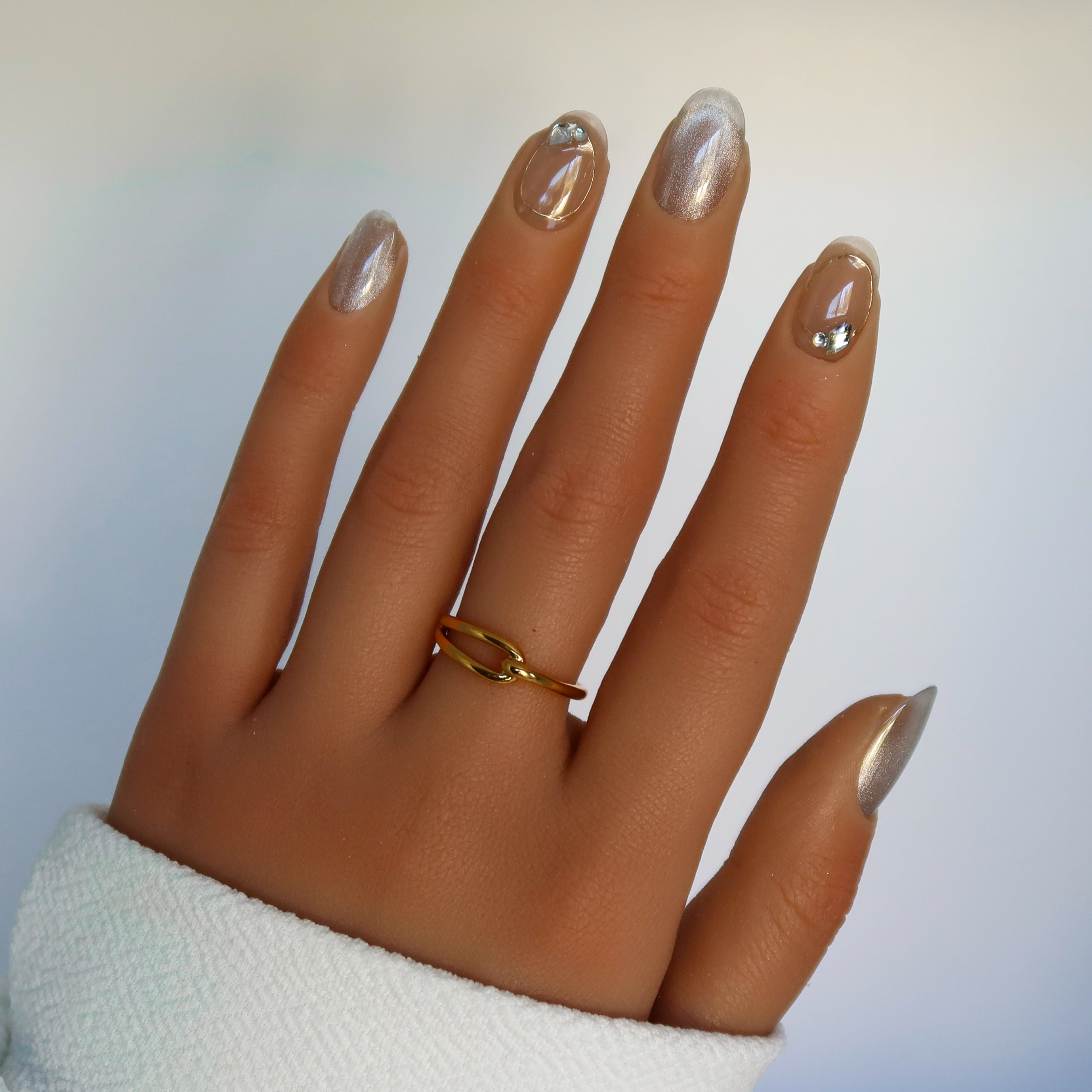 Platinum Perfection | Handmade Press On Nails