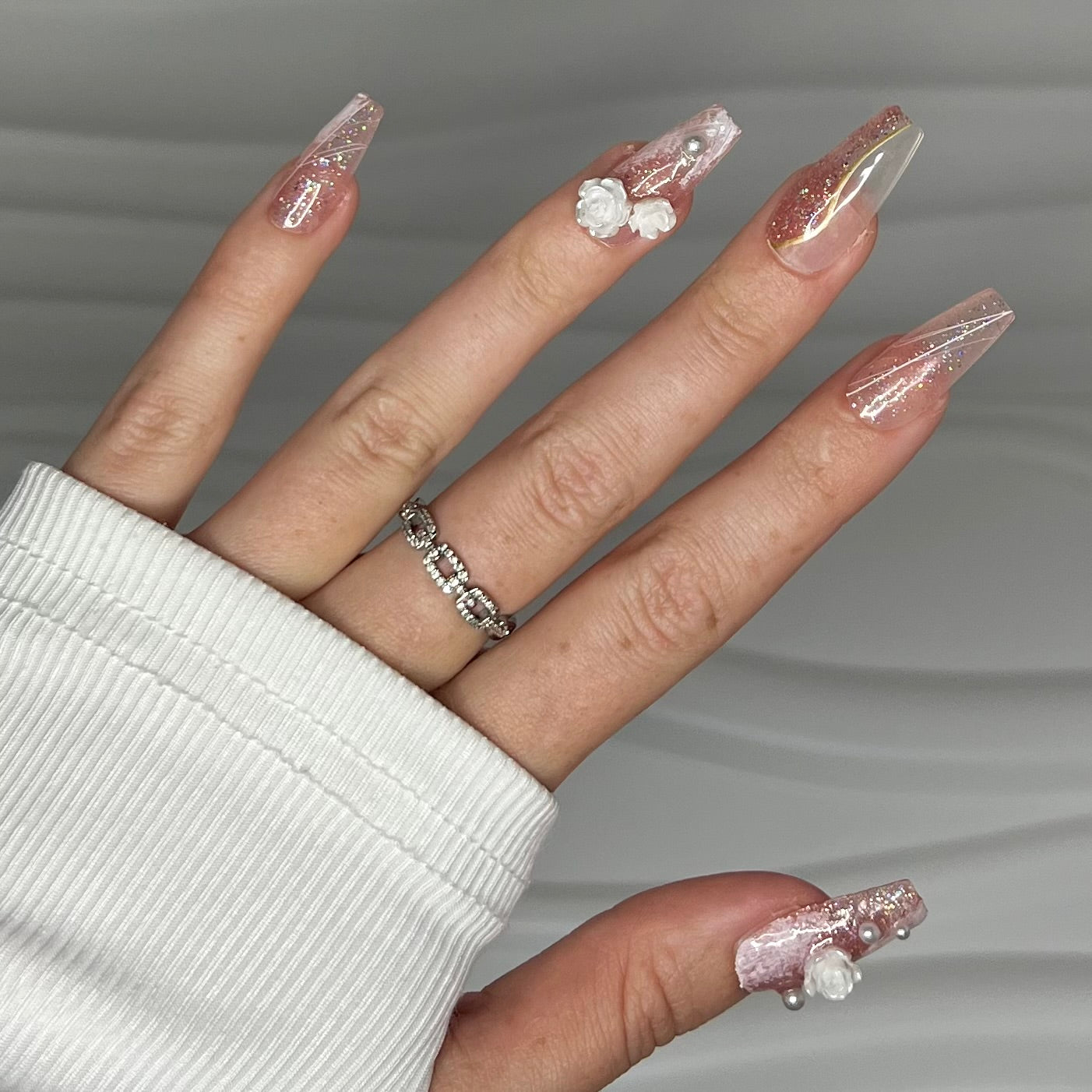 Blushing Bride | Handmade Press On Nails