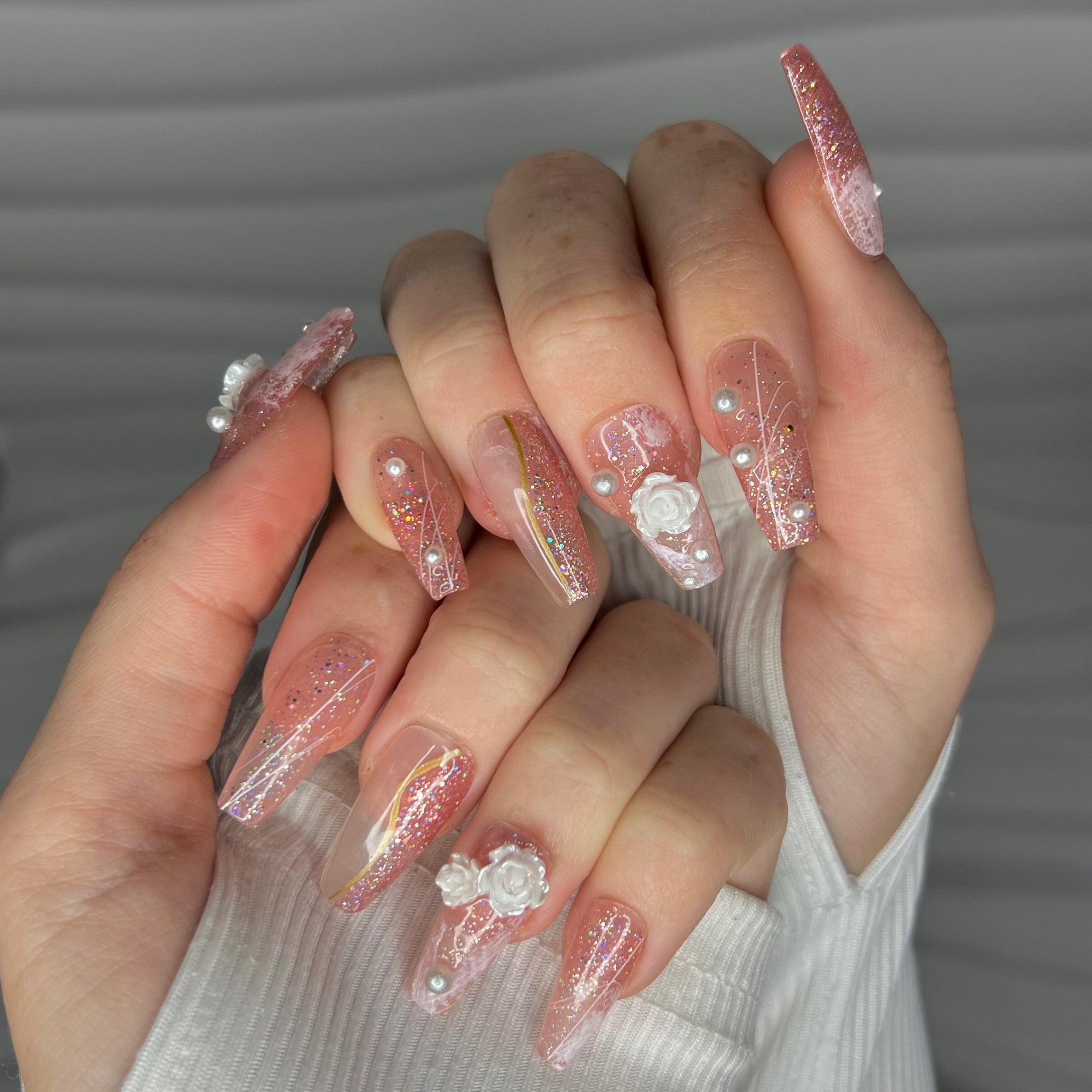 Blushing Bride | Handmade Press On Nails